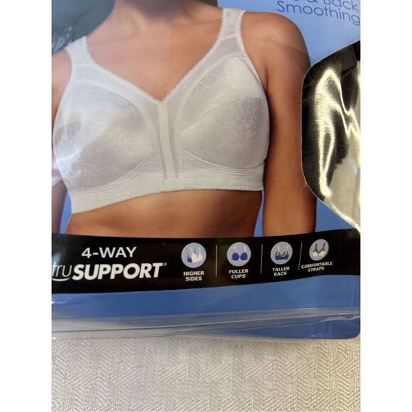 Playtex 18hr bra Ultimate Shoulder Comfort 44dd black #4693 sir varilla new - Picture 4 of 4
